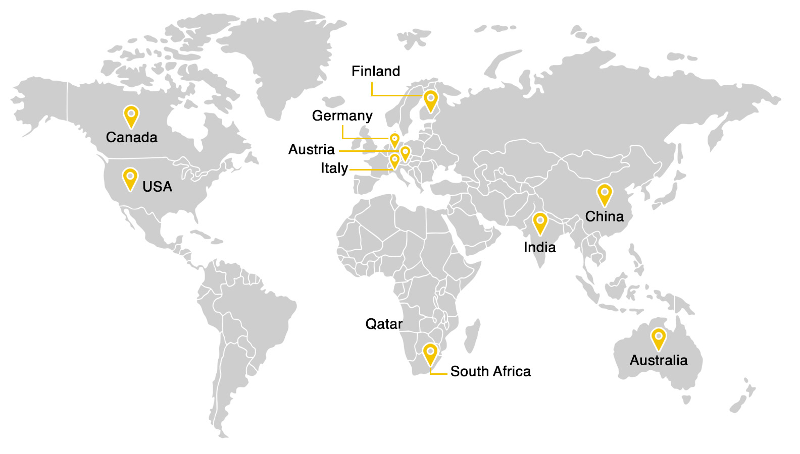 World map showing global presence